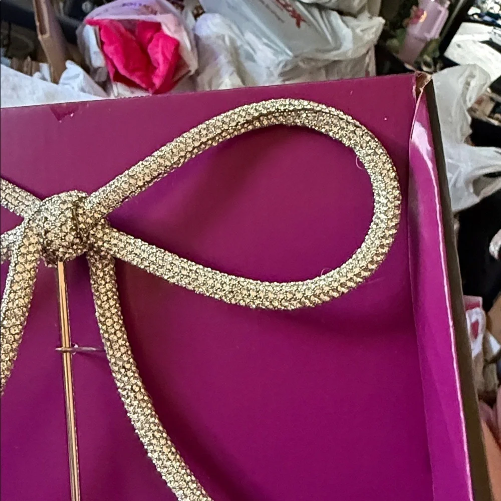 Christian Siriano Silver Rhinestone Bow Tree Topper Christmas Viral